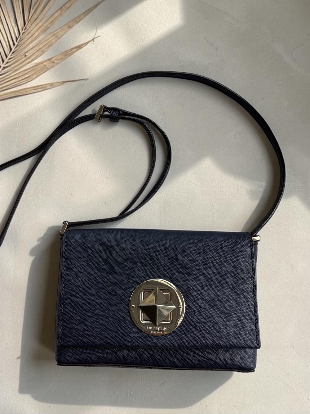 kate spade Newbury Lane Sally Crossbody Saffiano Leather Navy Bag
